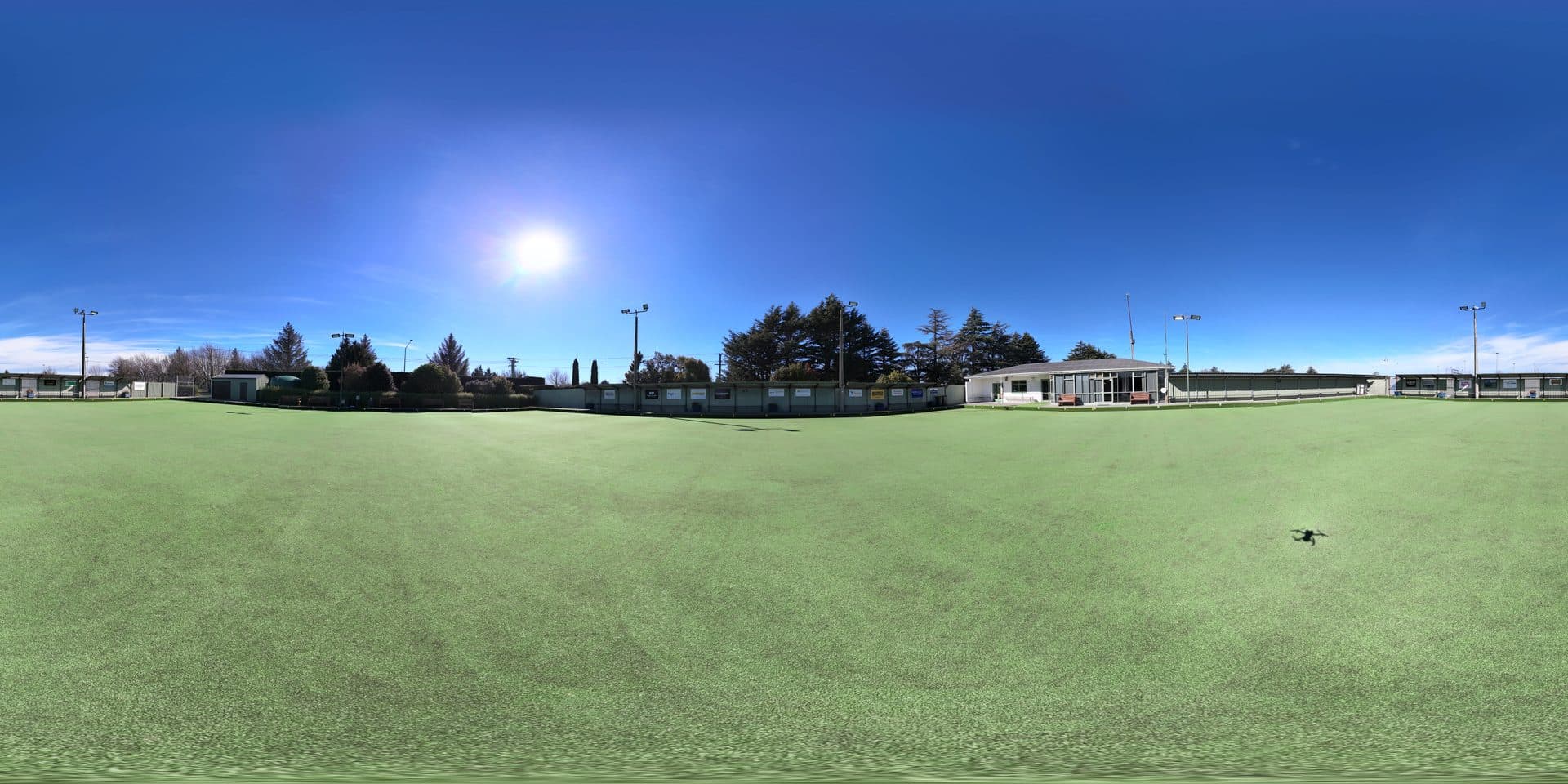 Aerial 360° view of the Dunsandel Bowling Club greens